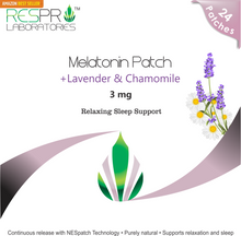 Respro Labs Natural Melatonin (3 mg) Relaxing Sleep Support Patch with Soothing Lavender, Chamomile, and Lemon Balm Essential Oils, Continuous Release - 24 Patches